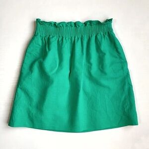 J. Crew Factory Green Paperbag Waist Mini Skirt